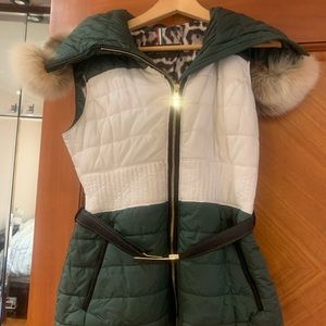 Gorski Apres Ski Puffer Vest w. real fur hood, Small